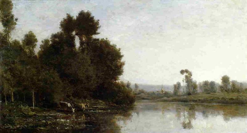 Charles-Francois Daubigny The Banks of River Spain oil painting art